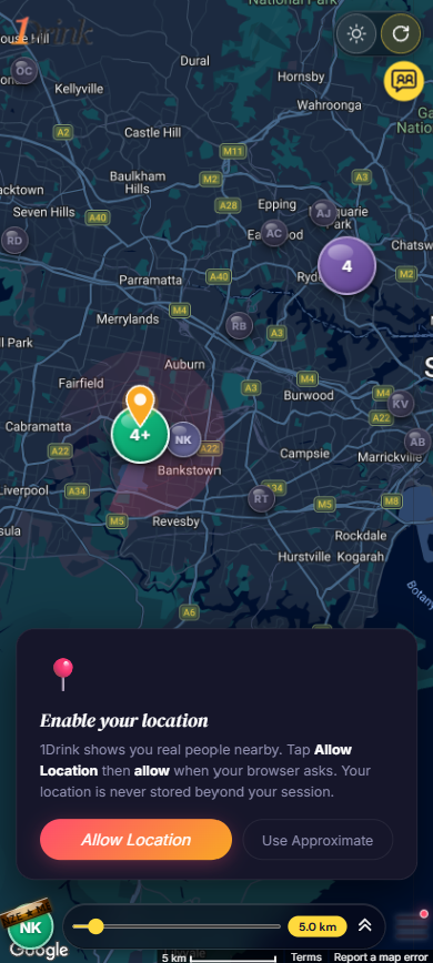 1Drink nearby map
